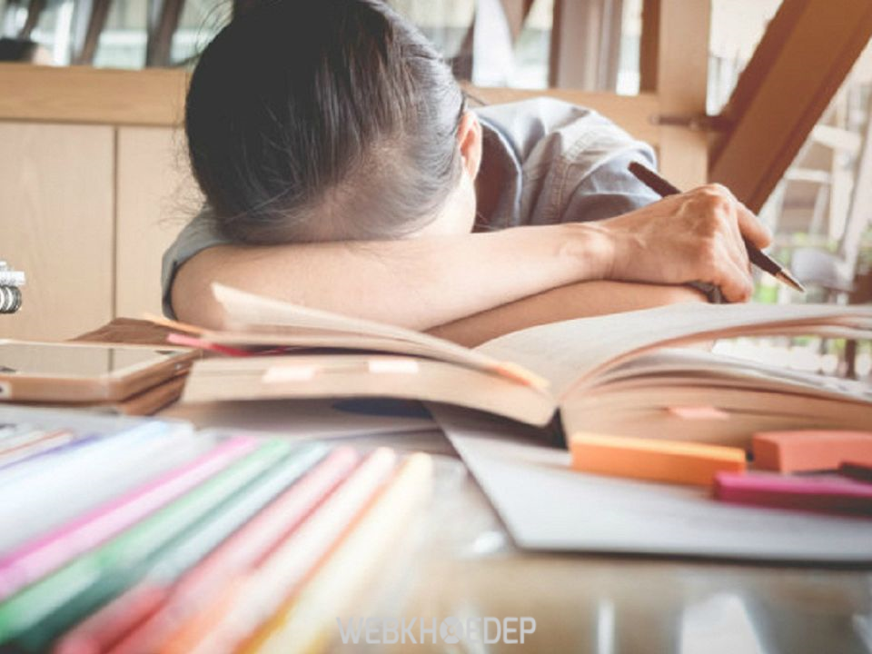 Áp lực học tập khiến trẻ mệt mỏi và căng thẳng (Nguồn: benhhocmatngu.vn)