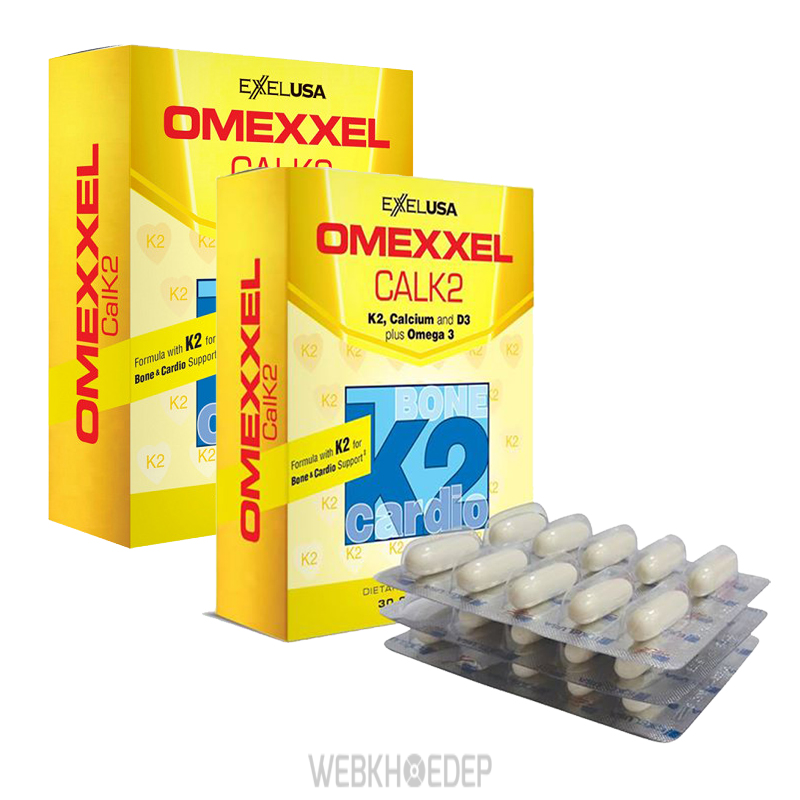Viên uống canxi Omexxel Calk2 bổ sung canxi giúp xương chắc khỏe