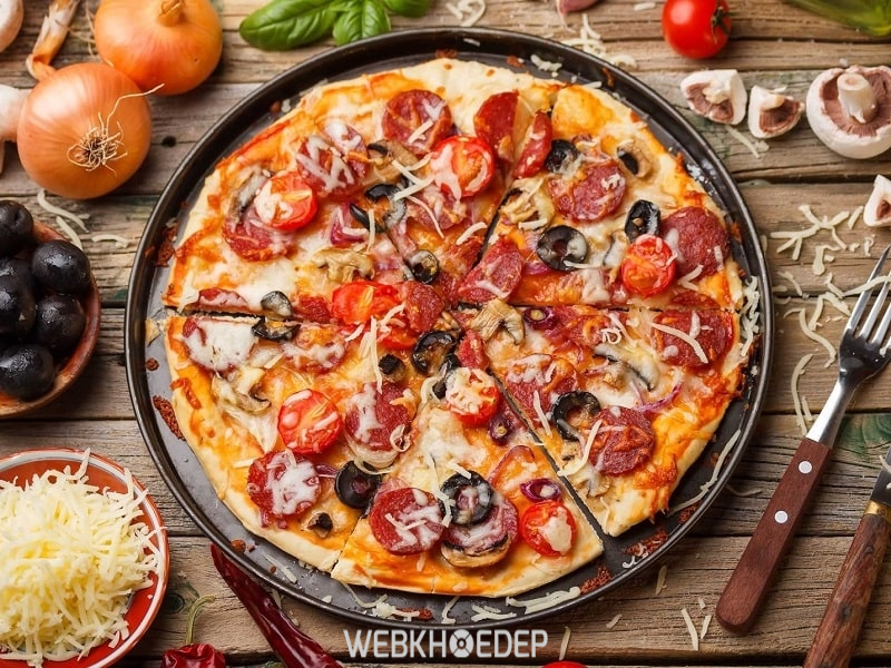 Pizza thơm ngon hấp dẫn với cách làm bánh không cần lò nướng