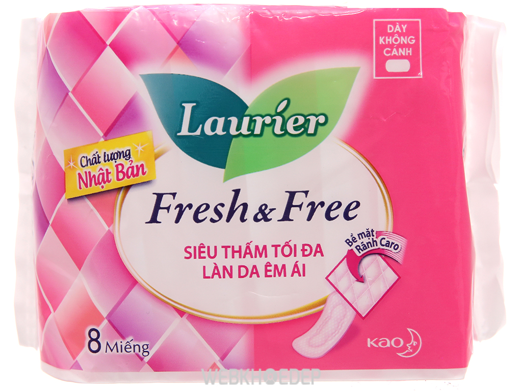 Băng vệ sinh dày không cánh Laurier Fresh & Free