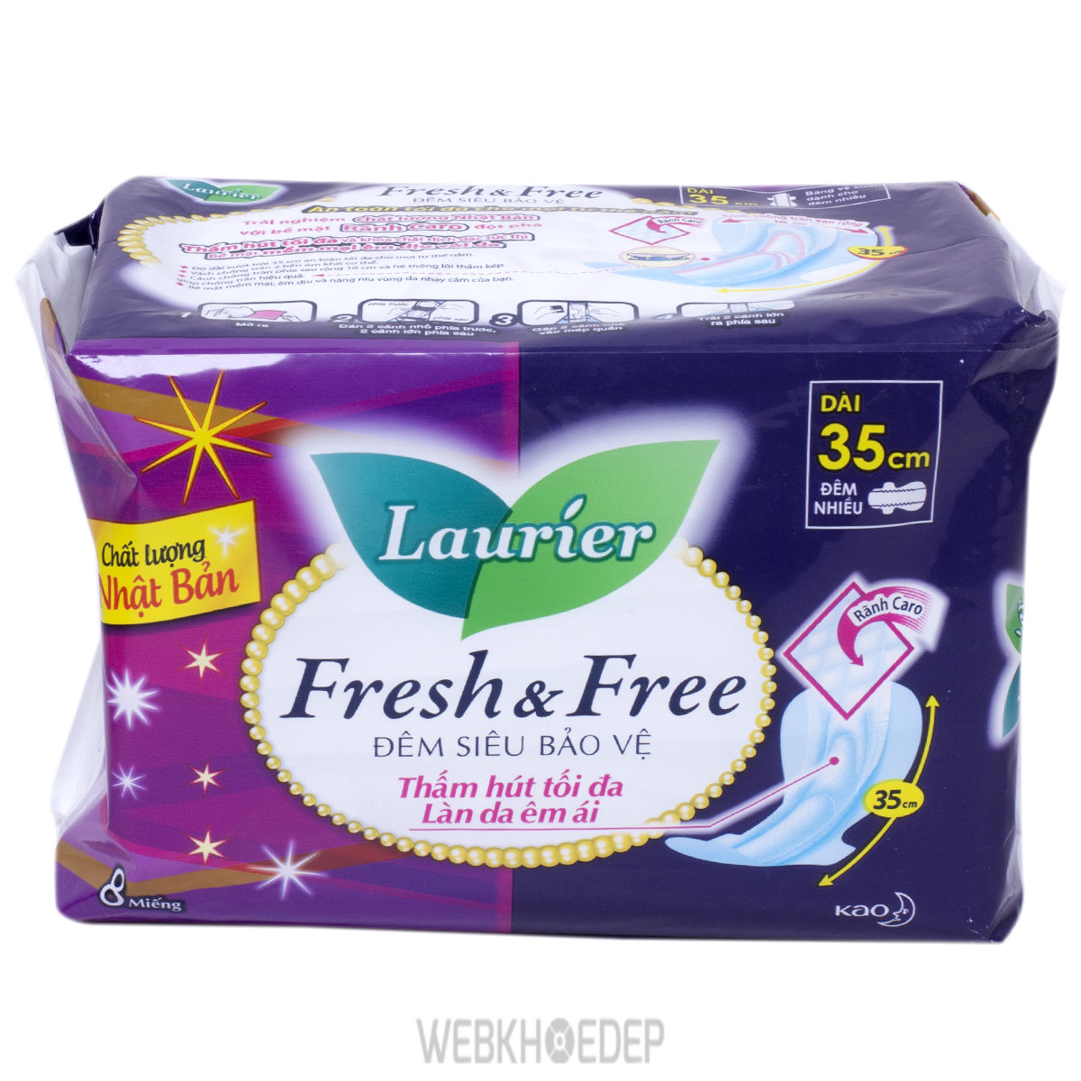 Băng vệ sinh đêm siêu bảo vệ Laurier Fresh & Free 