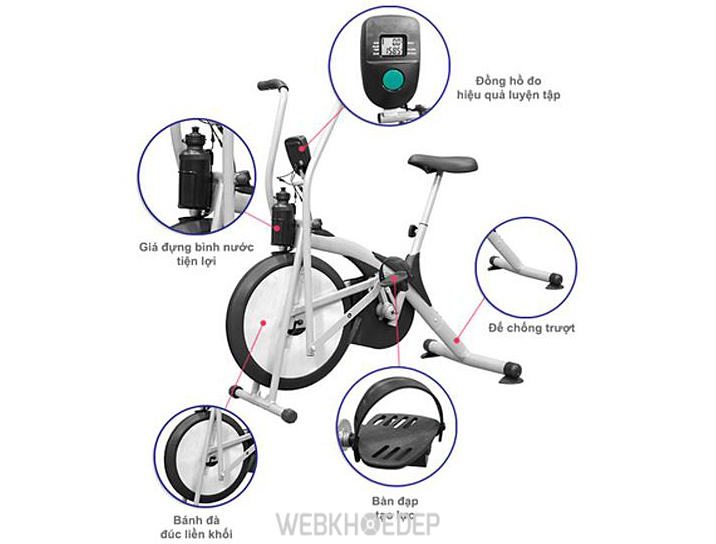 Xe đạp tập thể dục Air Bike MK98 được thiết kế hiện đại