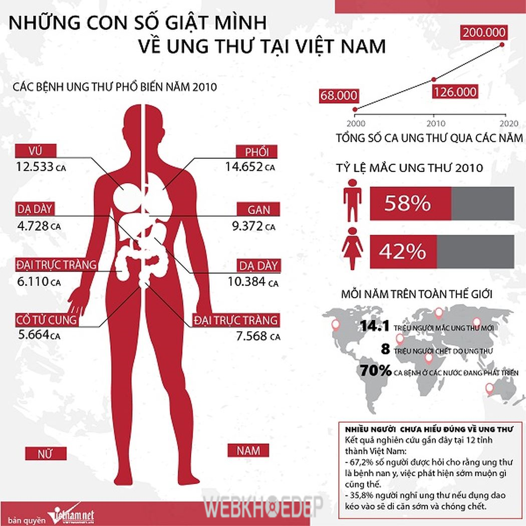 Ung thư đang trở thành một trong những căn bệnh nguy hiểm tại Việt Nam