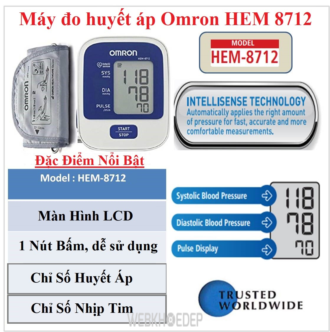 Máy đo huyết áp HEM-8712 