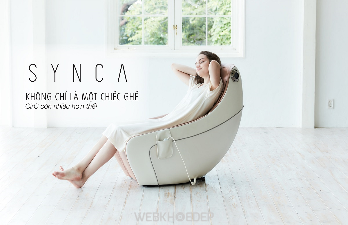 Ghế massage Synca CirC có thiết kế gọn gàng và màu sắc trẻ trung