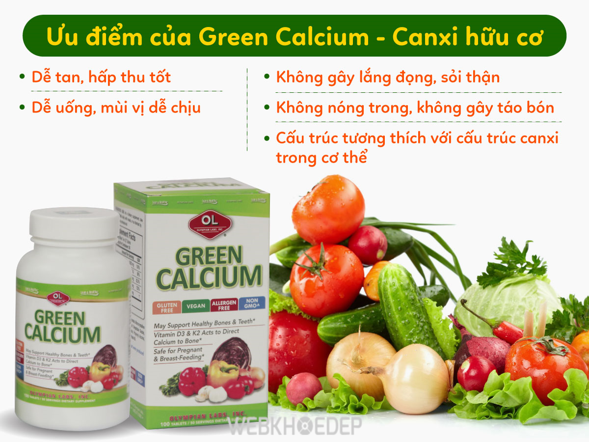 Green Calcium mang lại những công dụng tuyệt vời cho sức khỏe